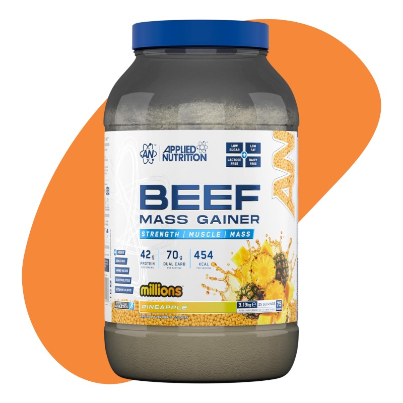 Beef Mass Gainer, Pineapple Millions, 3.13kg – 25 Servings 1