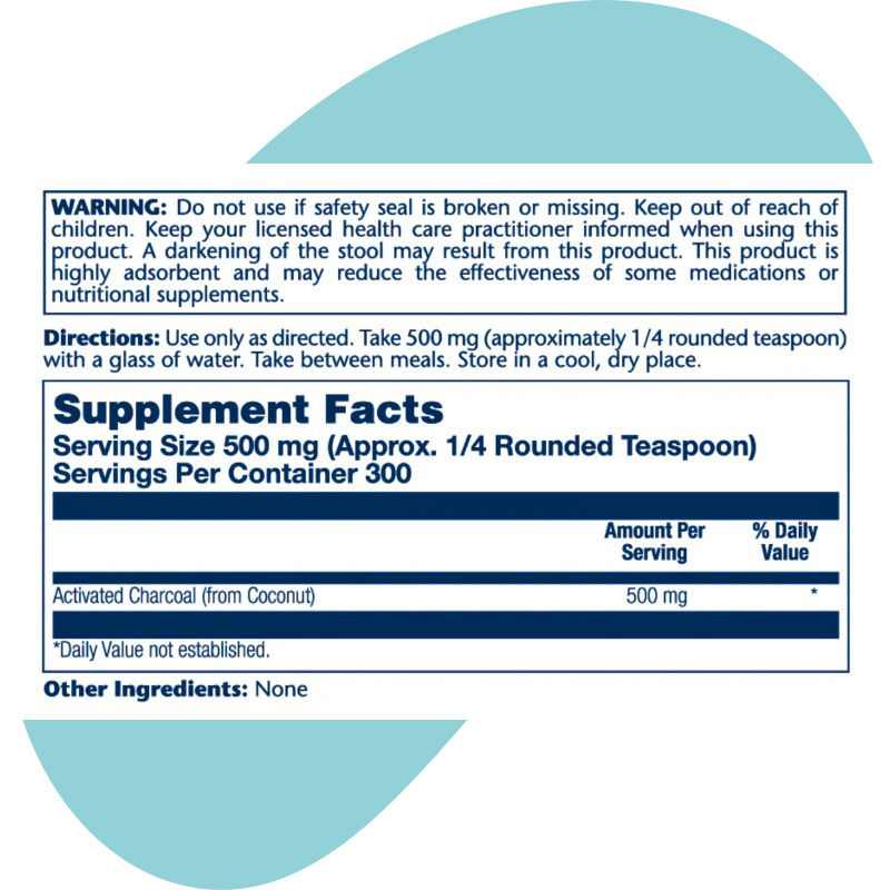 Coconut Shell Powder, 500 mg, 150g 1