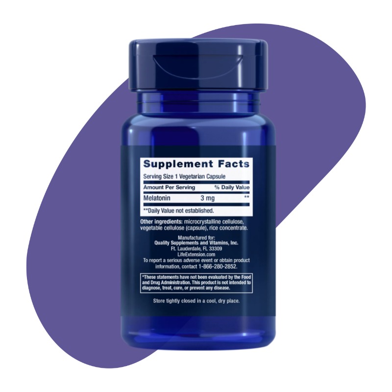 Melatonin, 3 mg, 60 Vegetarian Capsules 4
