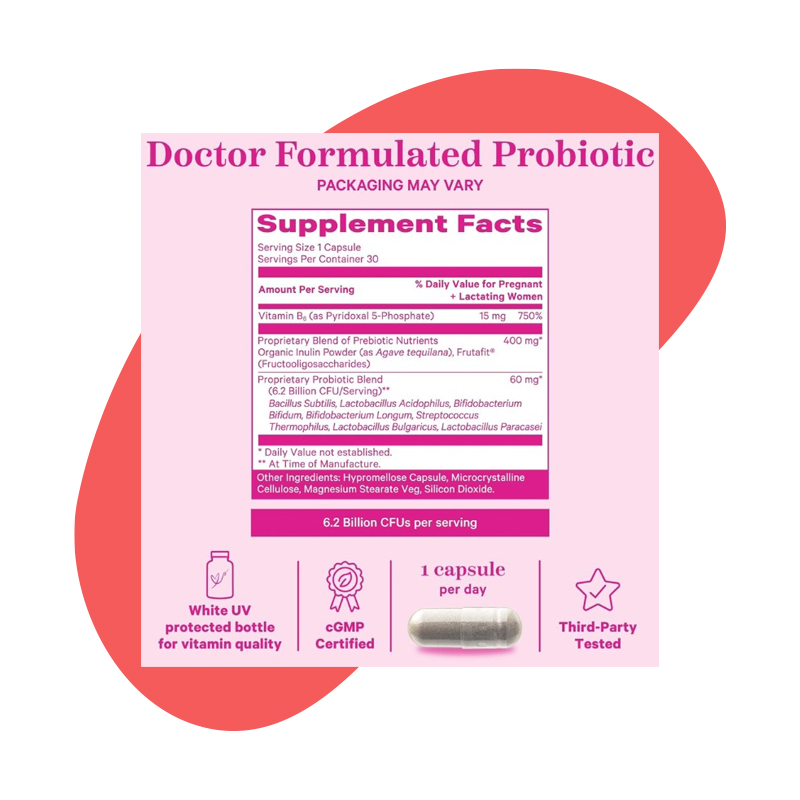 6.2 Billion CFUs + Prebiotics + Vit B6, 30 Capsules 4