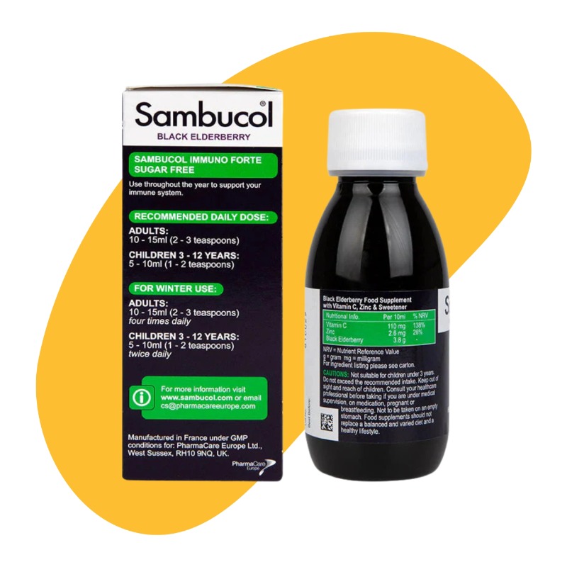 Sambucol Immuno Forte Sugar Free Black Elderberry Formula 120 ml 3