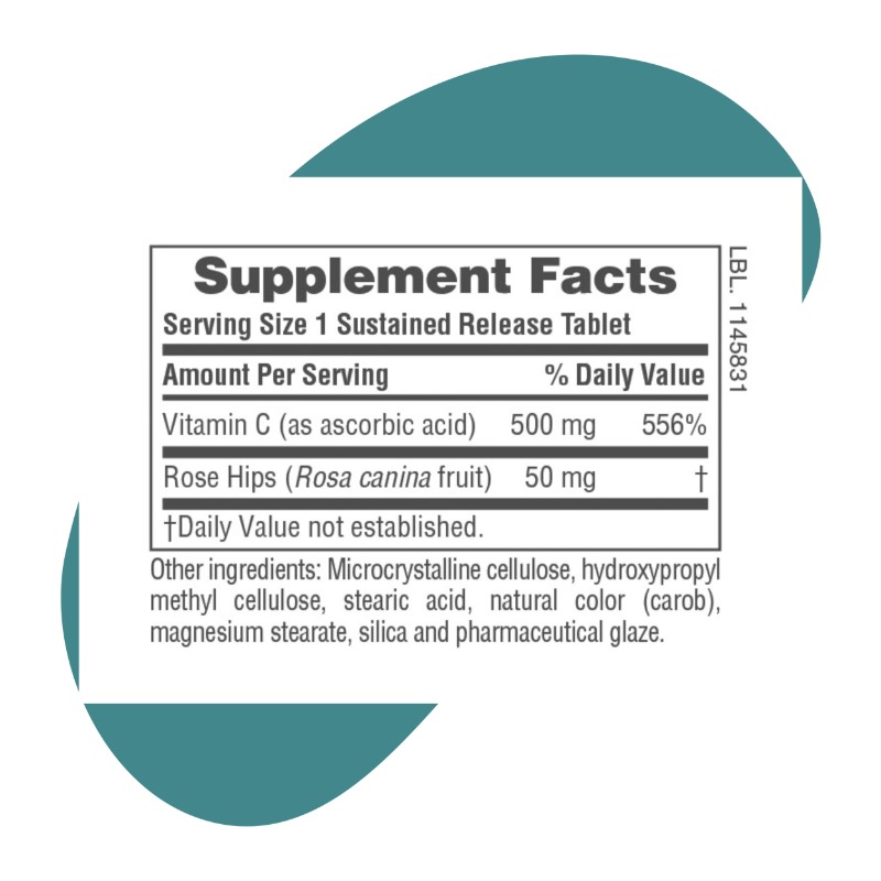 Vitamin C with Rose Hips, 500mg 3