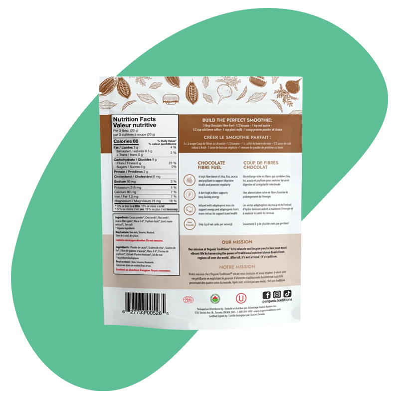 Organic Chocolate Fibre Fuel Smoothie Boost, 300 g 2